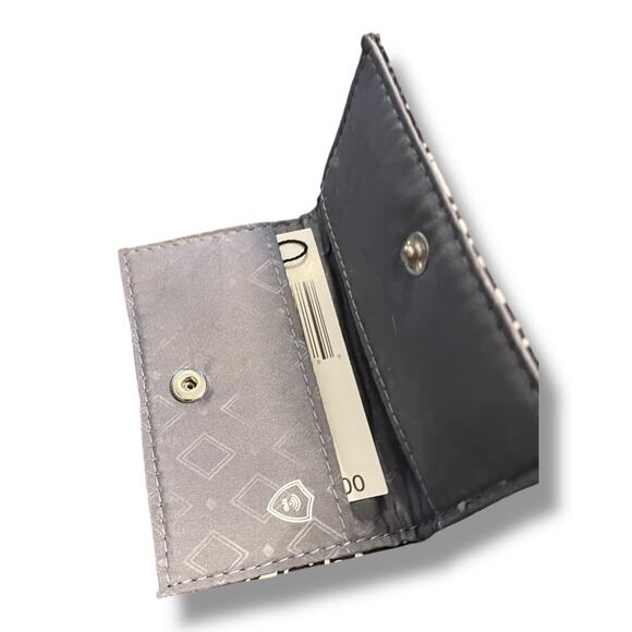 Vera Bradley Mini Card Case Stellar Paisley 29860 ID Wallet Black White NWT New - Picture 6 of 7